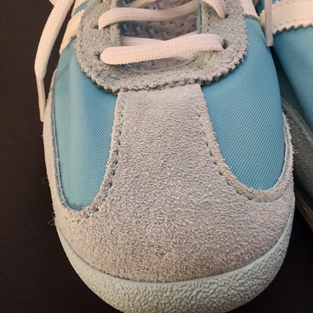 Adidas Women's Light Blue and White Sneakers - Picture 4 of 14